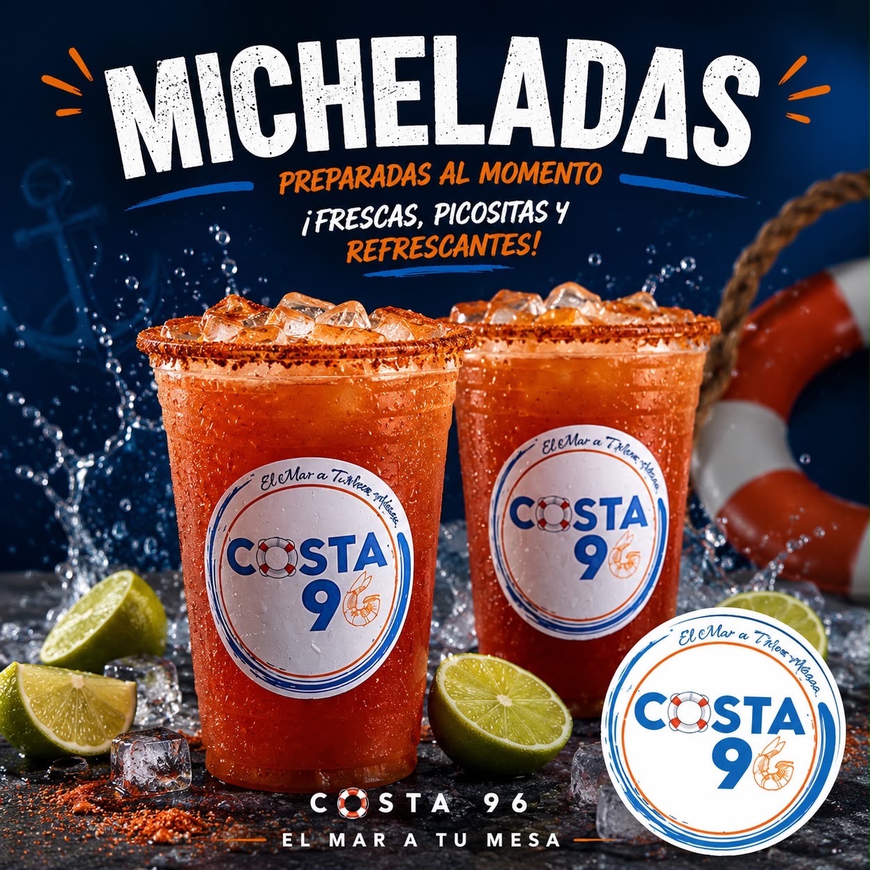 Micheladas Costa 96, preparadas al momento — frescas, picositas y refrescantes